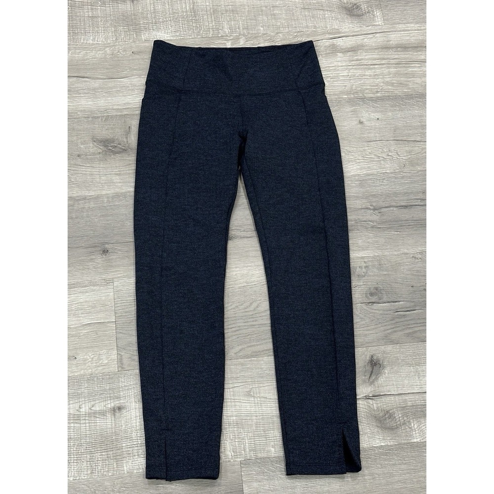 Women's Athleta Mercer Herringbone Tight Leggings Size Small Navy Blue